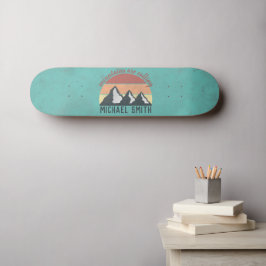 Vintage pastellfärger bergen kallar monogram mini skateboard bräda 18,5 cm
