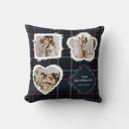 Vintage Patchwork 3 Photo Collage Throw Pillow Kudde