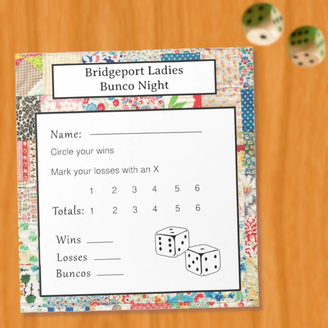 Vintage Patchwork Bunco-natt Anteckningsblock (Skapare uppladdad)