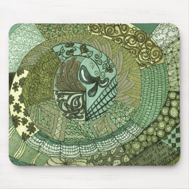 Vintage Patchwork - Grönt Musmatta (Framsidan)