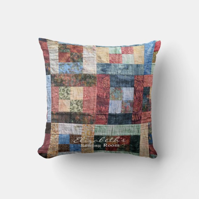 Vintage Patchwork Quilt Kudde (Framsida)