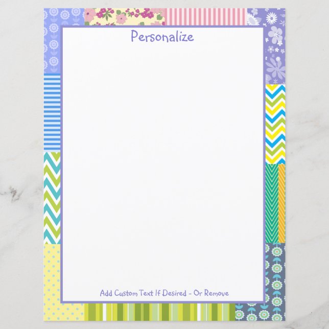 Vintage Patchwork Quilt Mönster Sy Personlig (Framsida)