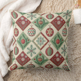 Vintage Patchwork Quilted Christmas Pattern Kudde