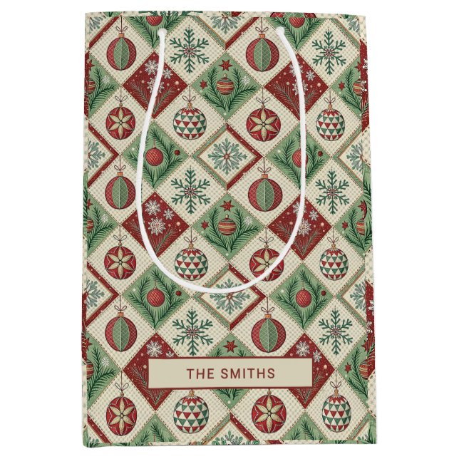 Vintage Patchwork Quilted jul Mönster (Framsidan)