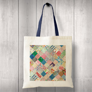 Vintage Patchwork Skriv ut i papperskorgen Tygkasse