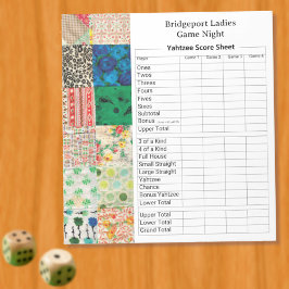 Vintage Patchwork Yahtzee Night Anteckningsblock