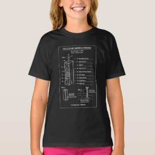 Vintage patent mobiltelefon ritning t shirt