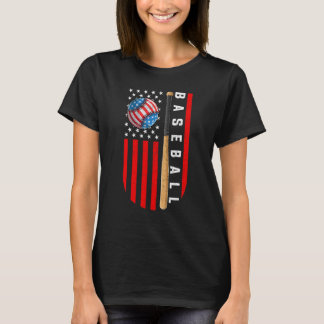 Vintage Patriotic 4th of July Baseball Men USA Ame T Shirt