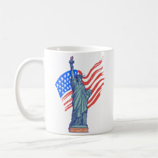 Vintage Patriotic 4th of July Design Kaffemugg