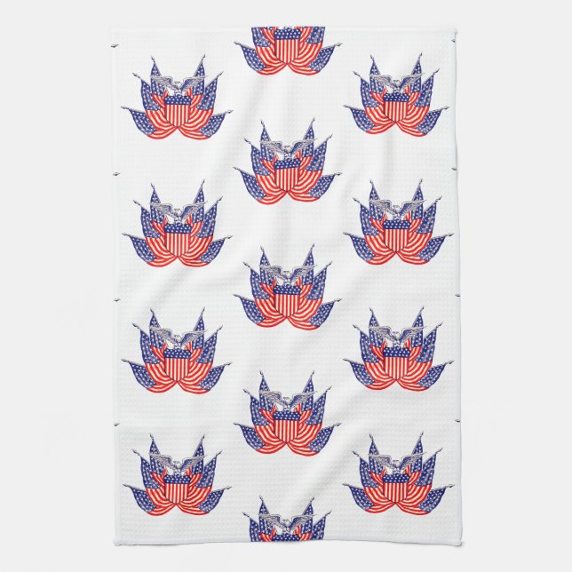 Vintage Patriotic American Flagga, 4 juli Kökshandduk (Vertikal)