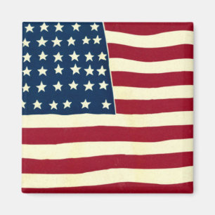 Vintage Patriotic American Flagga, 4 juli Magnet