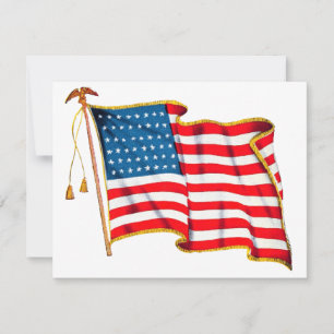 Vintage Patriotic American Flagga, 4 juli Party Inbjudningar