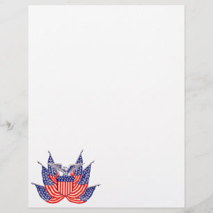 Vintage Patriotic American Flagga, 4 juli Reklamblad