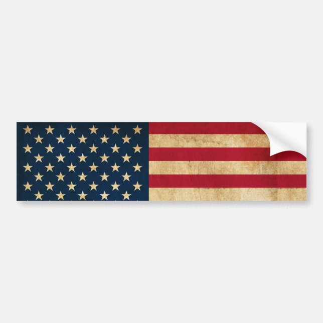 Vintage Patriotic American Flagga Bildekal (Framsidan)