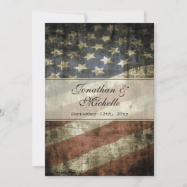 Vintage Patriotic American Flagga Bröllop Inbjudningar