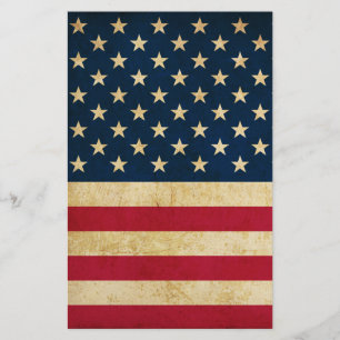 Vintage Patriotic American Flagga Flygblad