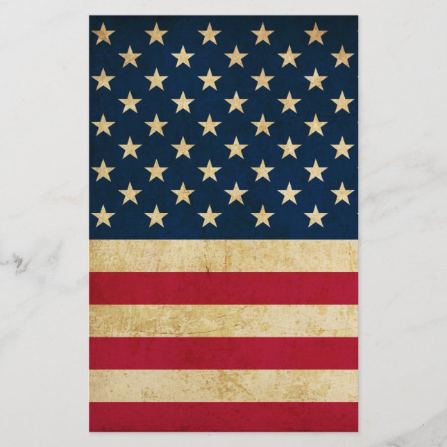 Vintage Patriotic American Flagga Flygblad (Framsidan)