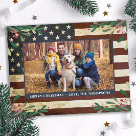 Vintage Patriotic American Flagga Photo jul Helg Vykort