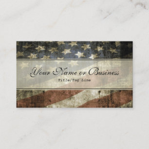Vintage Patriotic American Flagga Visitkort