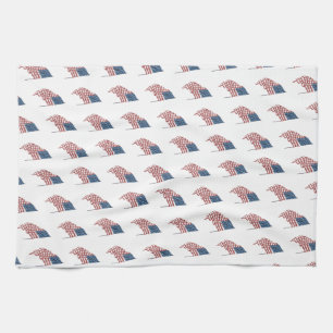 Vintage Patriotic American Flagga Wave i Vinden Kökshandduk