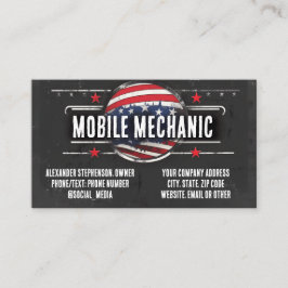 Vintage Patriotic Auto Mechanic American Flagga Ca Visitkort