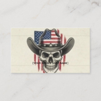 Vintage Patriotic Barber Business Card - Cowboy Sk Visitkort