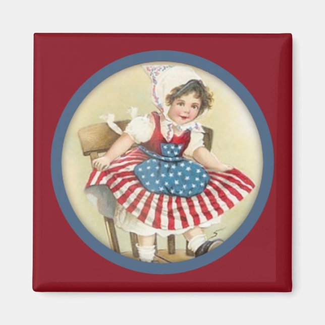Vintage Patriotic Child Magnet (Framsidan)