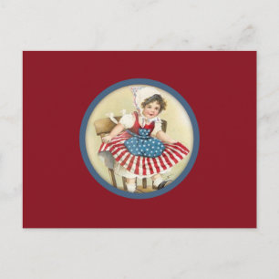 Vintage Patriotic Child Postcard Vykort