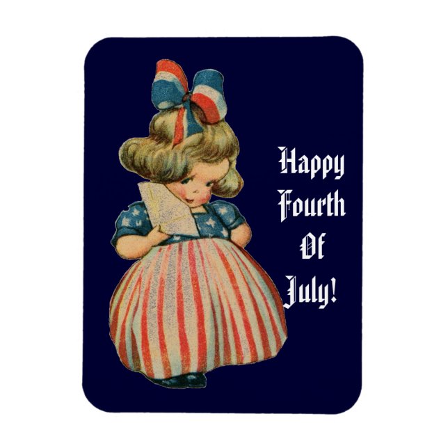 Vintage Patriotic Cutie Magnet (Vertikal)
