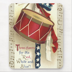 Vintage Patriotic, Drums med Musik noter Musmatta