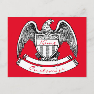 Vintage Patriotic Eagle PlaqueThunder_Cove Vykort
