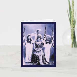 Vintage Patriotic Family Kort