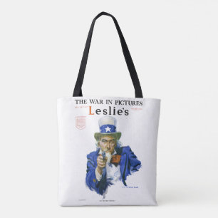 Vintage Patriotic farbror Sam Magazine Cover Art Tygkasse