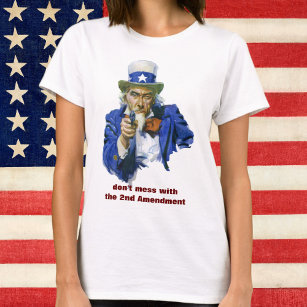 Vintage Patriotic farbror Sam med Star Hat och Gun T-shirt