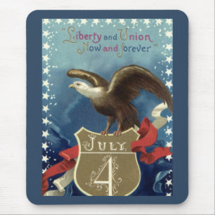 Vintage Patriotic Four från juli, Eagle with Stars Musmatta