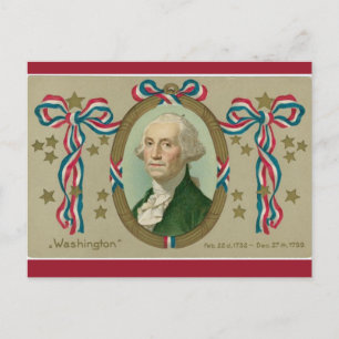 Vintage Patriotic George Washingtons Porträtt Vykort