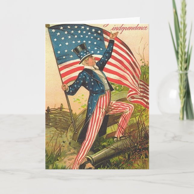 Vintage Patriotic Greeting Card Kort (Framsida)