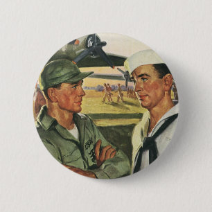 Vintage Patriotic Heroes, Militärt Manar i Uniform Knapp