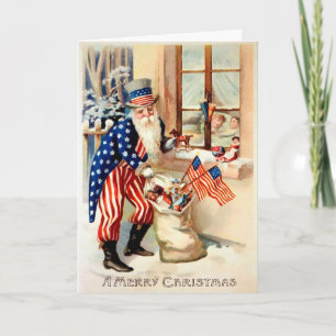Vintage Patriotic julkort Helgkort