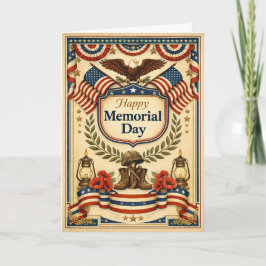 Vintage Patriotic Memorial Day Kort