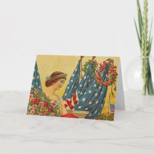 Vintage Patriotic Memorial Day Kort