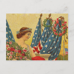 Vintage Patriotic Memorial Day Vykort