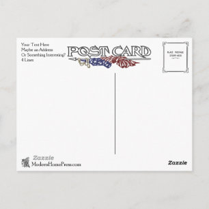 Vintage Patriotic Postcard back - Anpassade Vykort