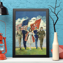 Vintage Patriotic, Proud Militär Personnel Heros