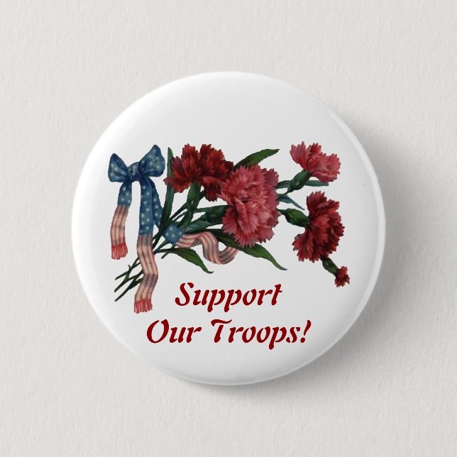Vintage Patriotic Ribbon and Flowers Knapp (Framsida)