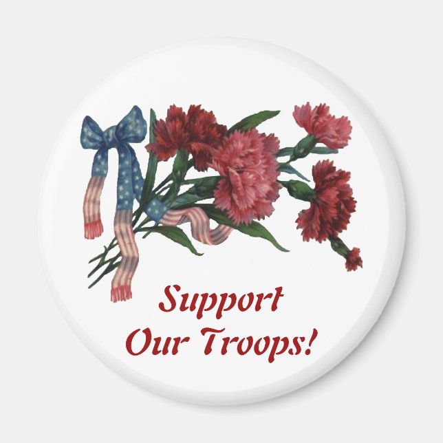 Vintage Patriotic Ribbon and Flowers Magnet (Framsidan)