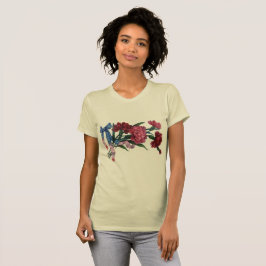Vintage Patriotic Ribbon & Flowers Womens Slim Fit T Shirt