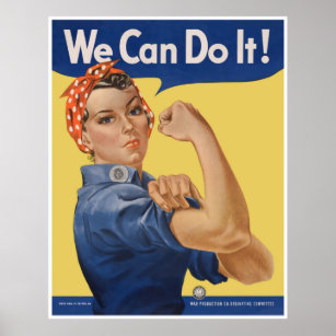Vintage Patriotic Rosie Riveter, vi kan göra det! Poster
