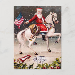 Vintage Patriotic Santa Vykort