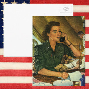 Vintage Patriotic, sjuksköterska på Mobil Vykort